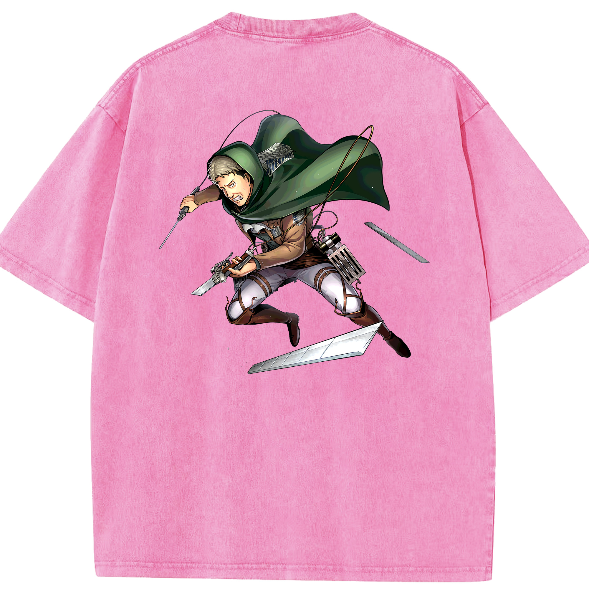 （画像用） 進撃の巨人 Attack on Titan 綿100% ヴィンテージ風 半袖Tシャツ（背面プリント）